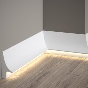 Battiscopa/Led QL007 Polyforce White 4x9,3x200CM